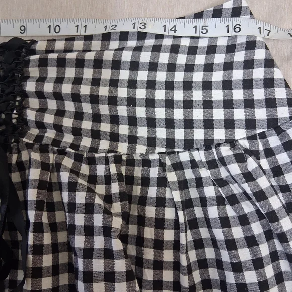 Plaid Mesh Lace Up Mini Skirt Fairycore  Grunge Goth S/M - Picture 6 of 8